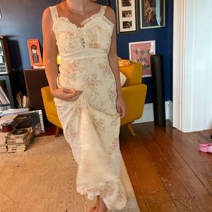 GUNNE SAX Vintage Cottage Core Lace Detail Prairie Dress